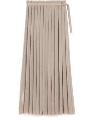 Ami Paris Pleated Maxi Skirt - Natural