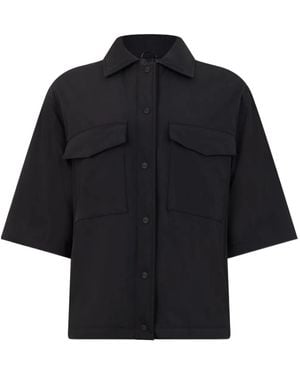 Herno Boxy Three-Quarter Sleeve Buttoned Jacket - Blue