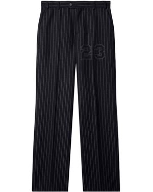 Off-White c/o Virgil Abloh Pinstriped Straight Leg Trousers - Blue