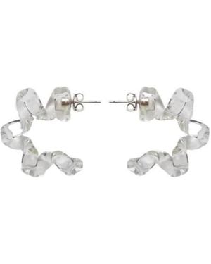 Bottega Veneta Transparent Hoop Earrings - White
