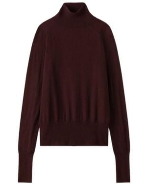 JOSEPH Yara Cashair High Neck Jumper - Red