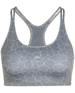 adidas By Stella McCartney Running Print Mini Crop Top - Grey