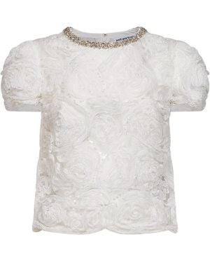 Self-Portrait Tulle Lace Top - White