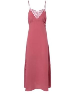 Chloé Lace-Trimmed Silk Slip Dress - Pink
