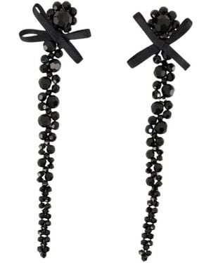 Simone Rocha Bow-Detail Embellished Earrings - Black