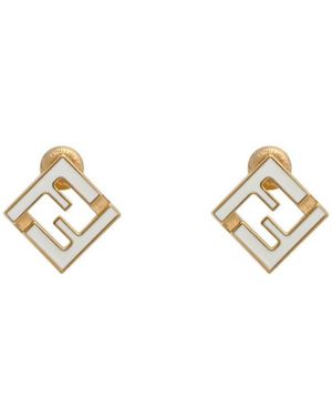 Fendi Dangle Earrings - White