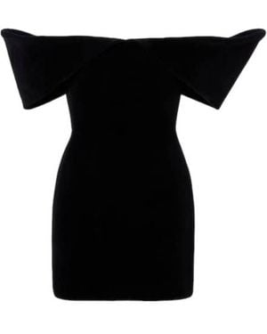 David Koma Off-Shoulder Velvet Minidress - Black