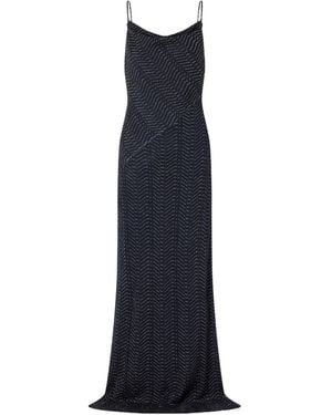 Missoni Long Viscose Lamé Dress With Hood - Blue