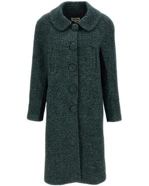 ShuShu/Tong Bouclé Single-Breasted Coat - Green