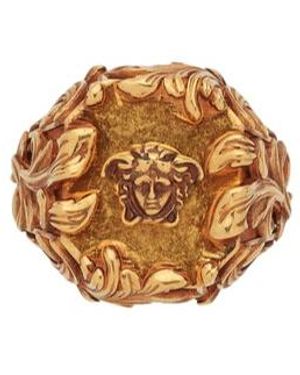 Versace Medusa Head Motif Ring - Metallic