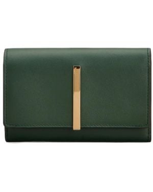 Tod's Bar Tri-Fold Wallet - Green