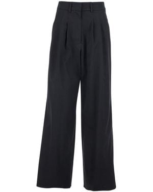 Pt Pantaloni Pt Torino Frankie Pleated Wide-Leg Trousers - Blue