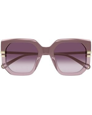 Chloé Chloé Eyewear Oversized Square Frame Sunglasses - Purple