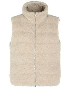 Herno Textured Padded Down Gilet - Natural