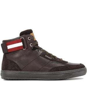 Bally Logo High-Top Casual Trainers - Brown