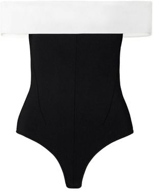 Galvan London Aria Stretch-Knit Bodysuit - Black