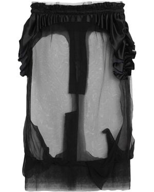 Maison Margiela Midi Skirt Polyamide, Cotton, Silk - Black