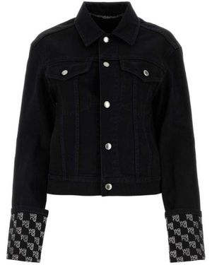 Alexander Wang Long Sleeved Embellished Denim Jacket - Black
