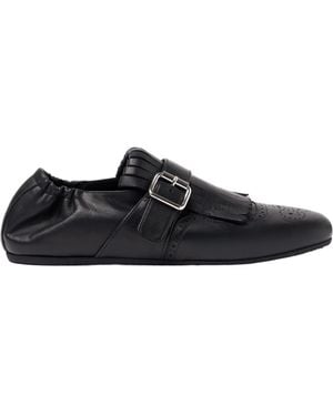 SCAROSSO Julian Fringed Monk Loafers - Black