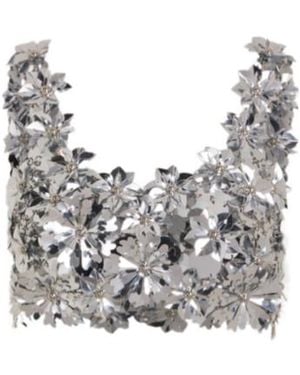 Rabanne Sleeveless Bralette Top - Grey