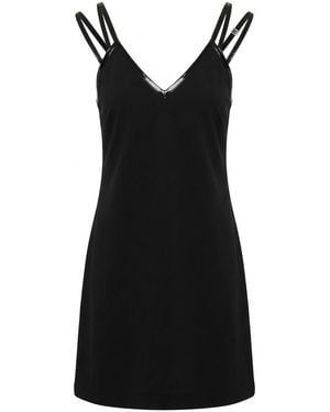 Gucci Viscose Jersey Mini Dress With Crystal G Square - Black