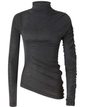 Pinko Ruched Asymmetric Top - Black