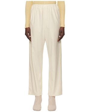 Baserange Elasticated-Waist Silk Palazzo Trousers - Natural