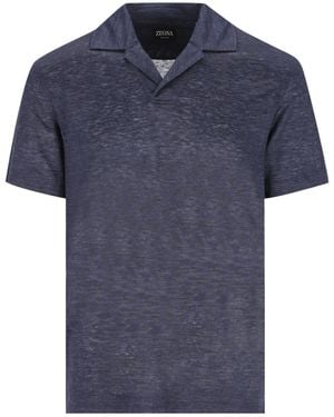 ZEGNA Short-Sleeved Polo Shirt - Blue