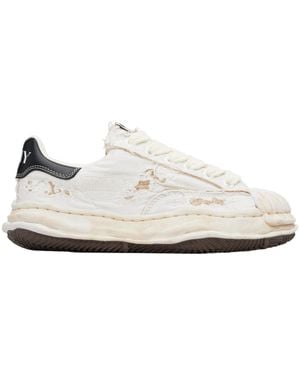 Maison Mihara Yasuhiro Blakey Og Sole Ripped Overdye Low-Top Trainers - White
