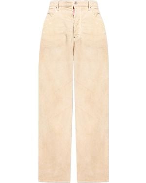 DSquared² Corduroy Wide-Leg Pants - Natural