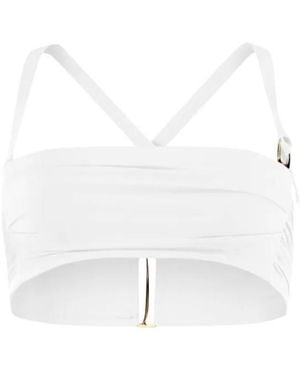 Jacquemus Cross-Back Halterneck Bikini - White