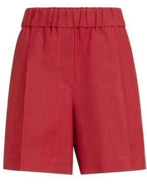 Brunello Cucinelli Elastic-Waistband Shorts - Red
