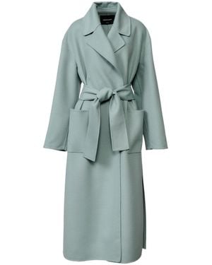 Fabiana Filippi Belted Long Coat - Blue