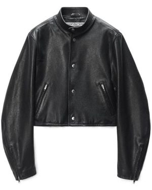 Alexander Wang Buttoned Leather Jacket - Black