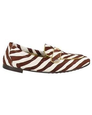 Tory Burch Zebra Print Loafers - White