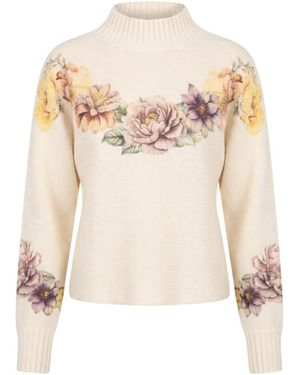 Twinset High-Neck Knit Sweater - White