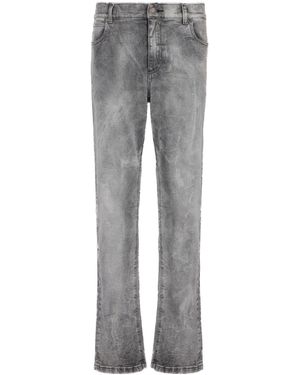 Balmain Straight Cotton Mid-Rise Jeans - Gray