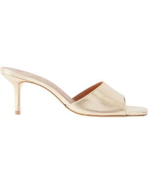 STAUD Bea Metallic-Leather Mules - Natural