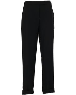 P.A.R.O.S.H. Elastic Waist Casual Pants - Black