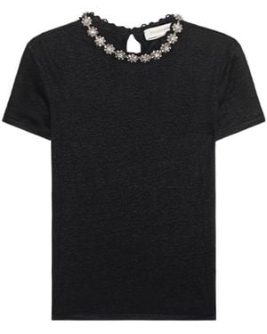 Zimmermann Embellished Short-Sleeved T-Shirt - Black