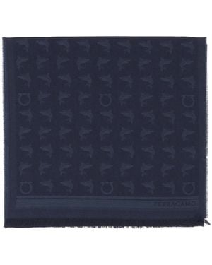 Ferragamo Shark Pattern Scarf - Blue