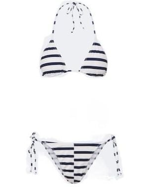 Jean Paul Gaultier Striped Bikini - White