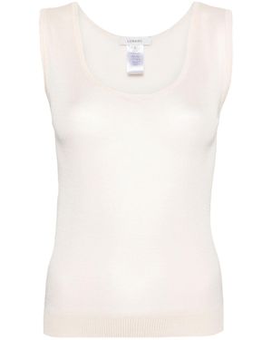 Lemaire Semi-Sheer Ribbed Knitted Tank Top - White