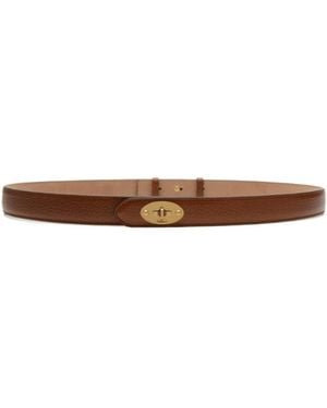 Mulberry Logo-Engraved Belt - White