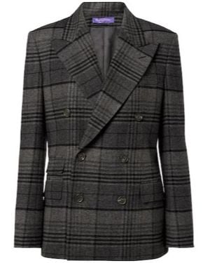 Ralph Lauren Kent Checked Double-Breasted Wool Jacket - Black