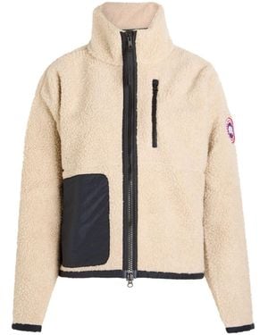 Canada Goose High-Neck Wool Fleece Coat - Natural