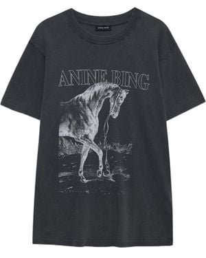Anine Bing Harry Printed T-Shirt - Black