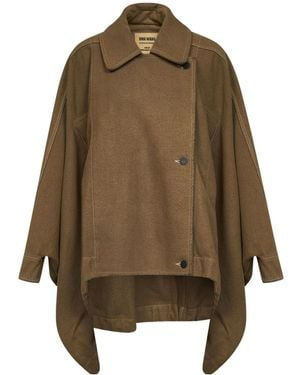 Uma Wang Long-Sleeved Oversized Coat - Brown