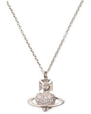 Vivienne Westwood Agantha Bas Relief Pavé Necklace - Metallic
