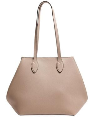 Valextra Solid Color Small Tote Bag - Natural